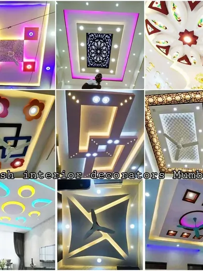 More beautiful false ceiling designs to spark your imagination, featuring everything from floral motifs to stained-glass effects.