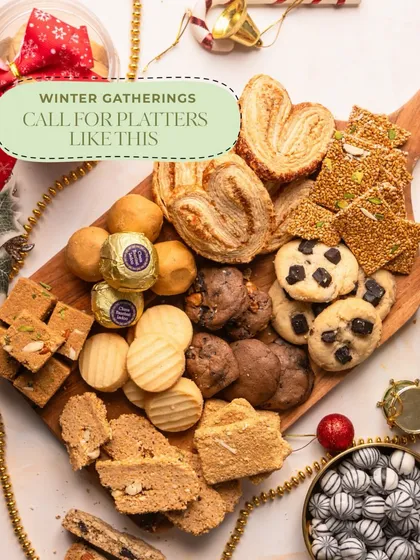 This is what winter gatherings feel like at home. A platter of my homemade, preservative-free snacks in the center, with conversations flowing all around it. I create these for moments that don’t need an occasion, just good company.