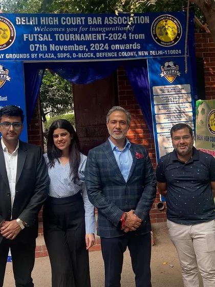 Attending the Delhi High Court Bar Association's Futsal tournament. Events like these are a great way to build camaraderie within the legal community outside the formal environment of the courtroom.