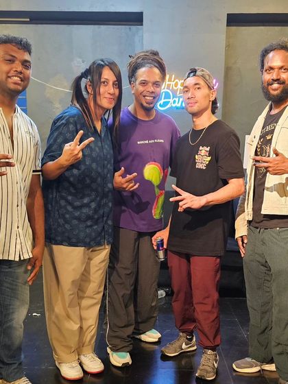 A duplicate photo of the core team at the Red Bull event.