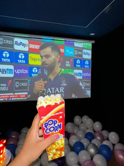 Feel the stadium energy right here in your own private space. We screen live IPL matches and other major sporting events. Grab your popcorn, get your friends, and cheer for your team on our 135-inch screen with full Dolby Atmos sound.