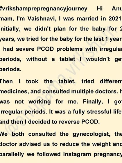 This is the start of a testimonial from a student with severe PCOD and irregular periods. She decided to reverse her PCOD naturally.