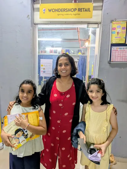 I'm so proud of these two young storytellers. This photo was taken after their successful session, where they captivated the audience with the story of 'Princess Easy Peasy'.