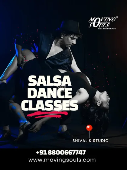 This image captures the passion and drama of Salsa. Our classes at Shivalik Studio will help you unleash the rhythm within you.