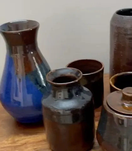 This is the work of Anitha, who went from a beginner to a confident potter in just a few months. Her journey is a great inspiration to all of us.