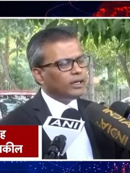 A screengrab from a news report where I was speaking to ANI as counsel in a high-profile case.