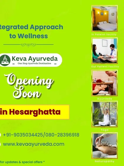 We are opening soon in Hesarghatta. This new branch will offer an integrated approach to wellness, including Ayurveda, Yoga, and Naturopathy services.