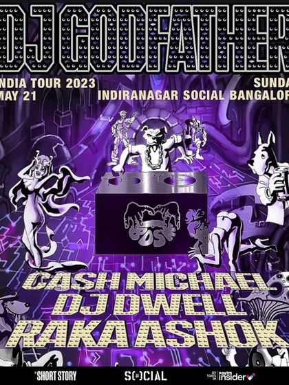 The poster for the DJ Godfather India Tour in Bangalore.
