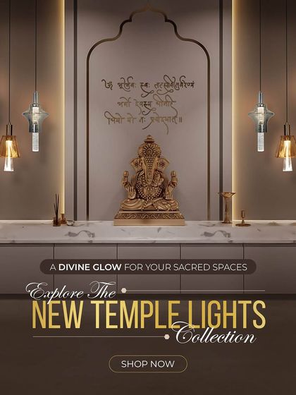My new Temple Lights Collection offers a divine glow for your sacred spaces. This image showcases a variety of pendant lights designed to bring elegance and spirituality to your mandir.