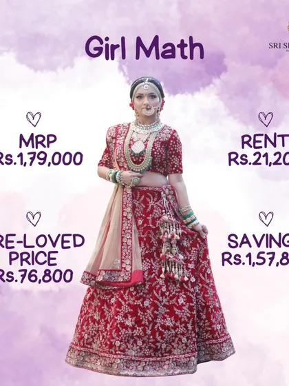 This is what we call 'Girl Math'. Why spend over a lakh on an outfit you'll wear once, when you can rent the same designer look for a fraction of the price? It's the smartest way to stay stylish for every wedding season.