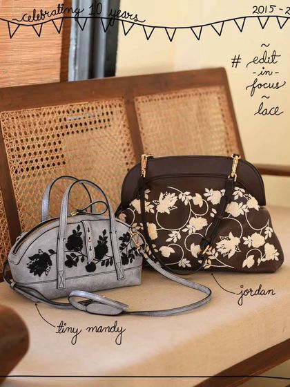 A look at our Lace Edit, featuring the Tiny Mandy and the Jordan. This edit combines Sanganeri block print motifs with the chain stitch of Kashmir, all hand-embroidered on soft leather.