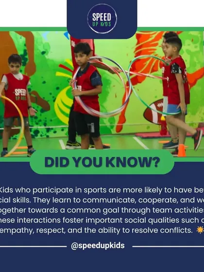 Did you know? Kids who play sports have better social skills. Our team activities help foster communication, cooperation, and empathy.