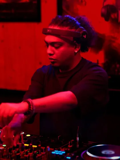 In my zone, surrounded by red lights and heavy bass. I'll be dropping beats like this for the rest of my life.