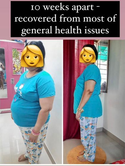 This client's 10 week journey shows not just weight loss, but also recovery from general health issues. My focus is on improving your overall wellness, not just the number on the scale.