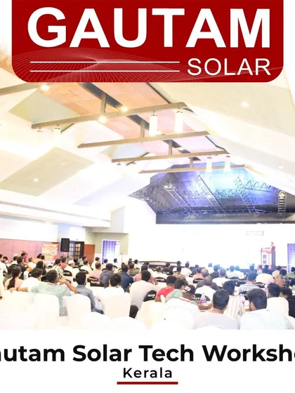 A wide view of the large audience at our Tech Workshop in Kerala, where we connected with numerous EPCs, dealers, and distributors.