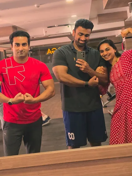 Having fun and flexing after a good session. The gym should be an enjoyable and positive environment.