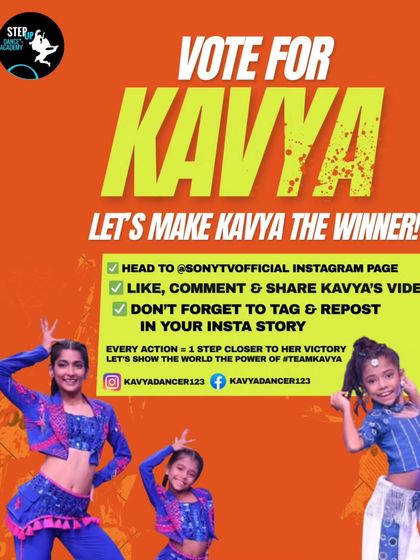 We support our students all the way. Here's a campaign poster for our super talented student Kavya, who made it to Super Dancer Chapter 5 on Sony TV.