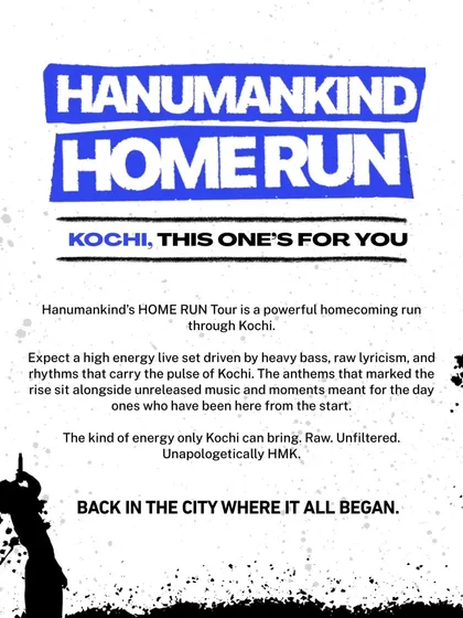 A message for Kochi fans, setting the stage for Hanumankind's homecoming run where it all began.