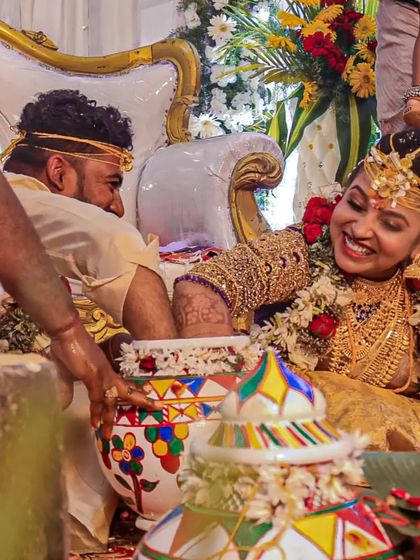 More fun from the wedding games. The couple searches for the ring in the pot, a classic tradition that always results in great smiles and genuine interactions for me to photograph.