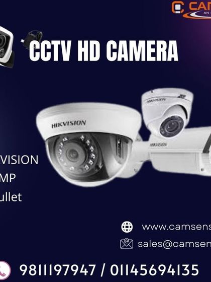 I am a proud dealer of Hikvision products, a leader in the security industry. This image showcases their 2.4MP HD-TVI dome and bullet cameras, known for their excellent video quality.
