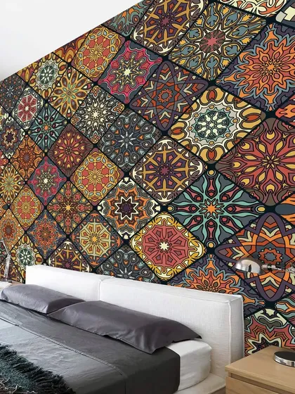 We believe bedrooms should be personal sanctuaries, and our Traditional Blooming Pattern wallpaper helps create a vibrant yet soothing retreat. The intricate details and rich colors make it a stunning focal point.