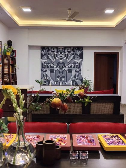 The studio set up for creating a series of bespoke art pieces.