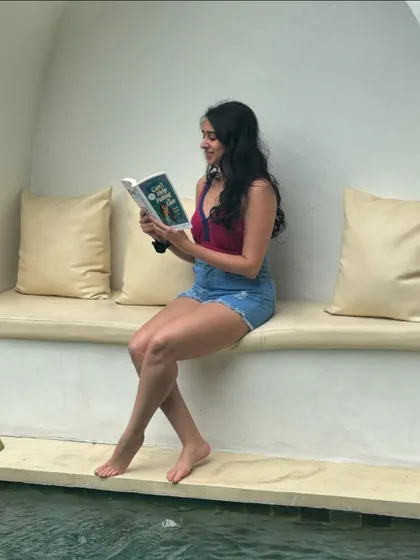 A poolside reading session with my second novel. *Can't Help Faking in Love* is a story about finding love in the most unexpected way.