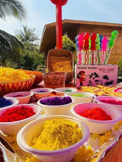 The full array of colors for a playful Haldi, promising a fun and memorable event.