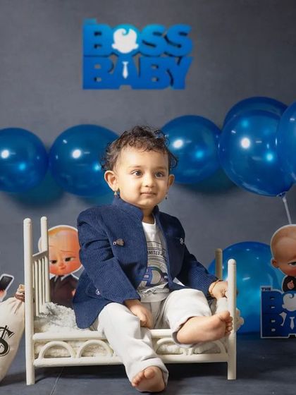 Who's the boss? This Boss Baby themed shoot is perfect for little ones with big personalities, complete with a suit jacket and money bags.