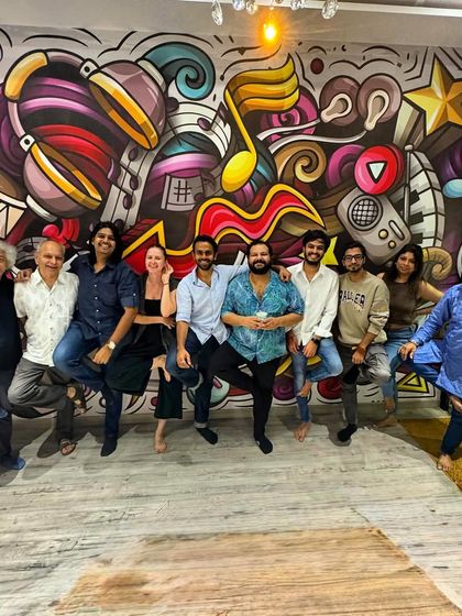 A fun moment during rehearsals for an upcoming show. The camaraderie and friendship between us is a key part of our music.