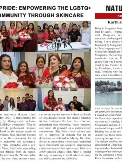 Another feature in the news about our work in empowering the LGBTQ+ community through skincare. This coverage helps us spread the word about our safe and professional services.
