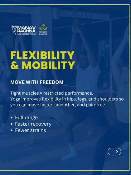Move with freedom. Yoga improves flexibility in the hips, legs, and shoulders, allowing our athletes to move faster, smoother, and with fewer injuries.