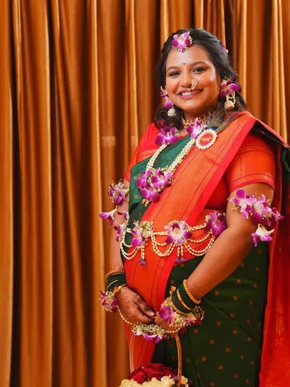 The pure joy of a mother-to-be. For this baby shower, I created a soft, fresh makeup look with floral jewelry to celebrate this beautiful milestone.