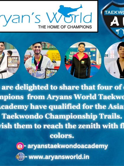 Four of our champions qualified for the prestigious Asian Taekwondo Championship Trials. This is the depth of our team.