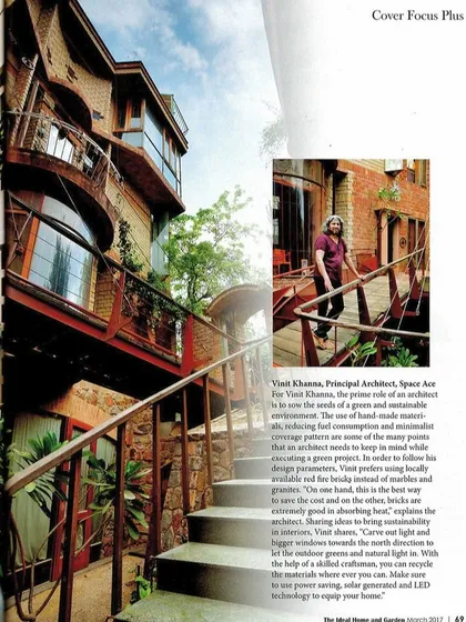 Here I am on the exterior bridge of the green home, a project that truly embodies my philosophy. My process involves being deeply connected to the site, guiding the use of hand-made materials and ensuring the design serves both the people within and the environment around it. This is how I help sow the seeds of a greener future.