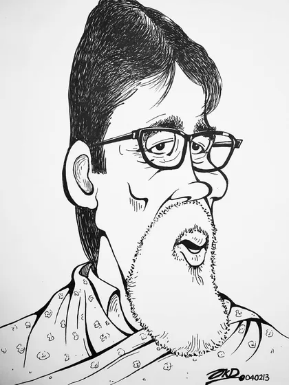 Congratulations to Big B for the Dada Saheb Phalke Award. This is a tribute to his immense contribution to Indian cinema. This is the same artwork as ID 12.