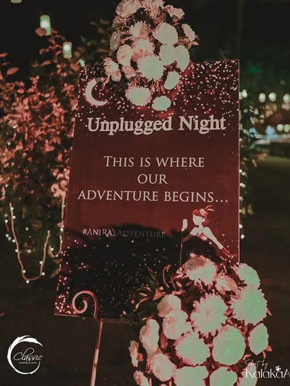 For the couple who wanted their guests to be present, I designed this "Unplugged Night" sign. It gently communicates their wishes while still feeling like a beautiful piece of decor.