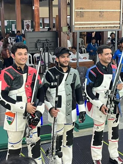 Niraj Kumar (left) with his fellow competitors at the National Games in Goa. The camaraderie and competitive spirit are what drive our athletes to excel.