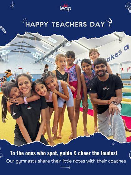 Happy Teacher's Day to the ones who spot, guide, and cheer the loudest. This photo captures the beautiful bond between our coaches and gymnasts, a relationship built on trust and encouragement.