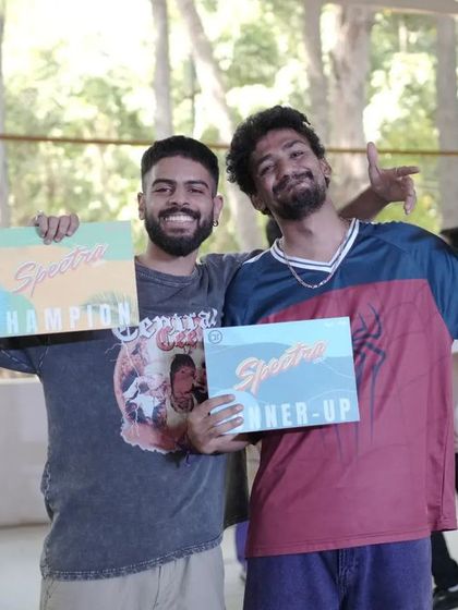 The champion and runner-up from one of the battle categories at Spectra 2024.