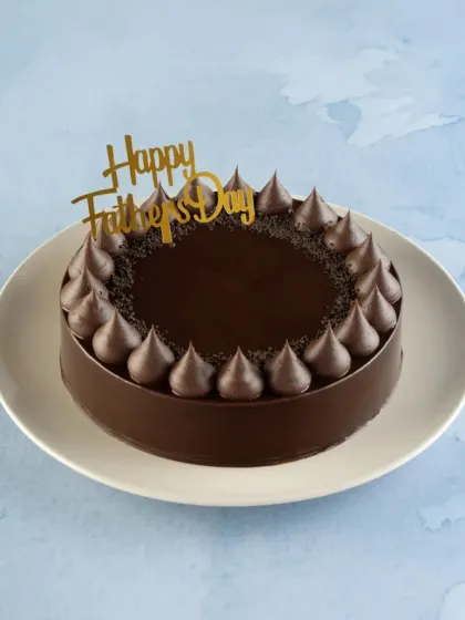 For dads who are watching their sugar intake, I offer this delicious chocolate cake from my 'No Added Sugar' collection.