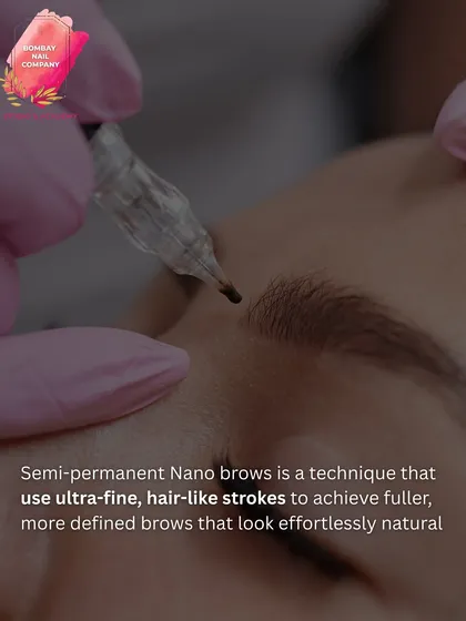 Here’s a close-up of the magic. I use a specialized nano-brow technique that involves creating ultra-fine, hair-like strokes. This precision is key to achieving a look that is defined yet effortlessly natural, not stamped on.