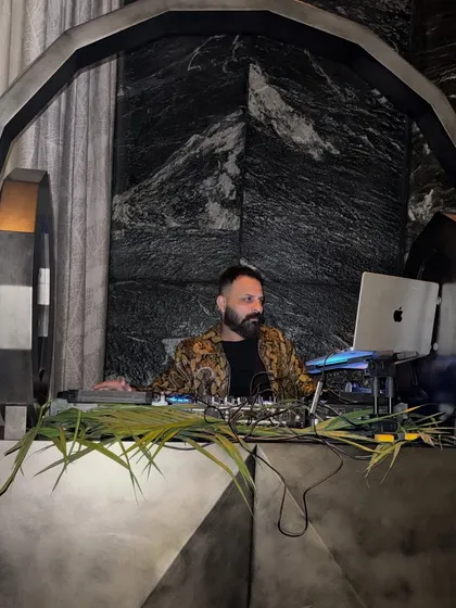 Behind the console is where I feel most at home, orchestrating the musical journey for the evening. This setup, designed for a luxury event, shows my commitment to both aesthetics and professional-grade sound.