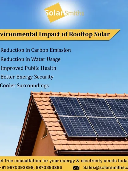The environmental impact of rooftop solar is immense. It includes a reduction in carbon emissions, less water usage, improved public health, and better energy security.