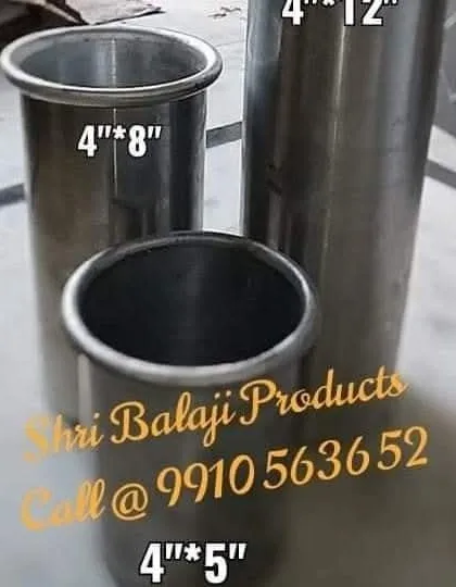 A collection of my large aluminum pillar candle molds, with sizes ranging from 4x5 inches to 4x12 inches. These are essential for anyone making large decorative candles.