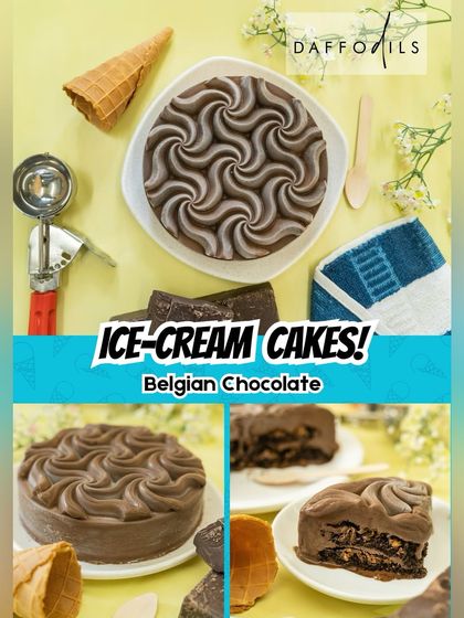 My Belgian Chocolate Ice Cream Cake is crafted with pure couverture Belgian chocolate for the creamiest experience. Nestled between layers of moist chocolate sponge is a delightful surprise crunch layer for added texture.