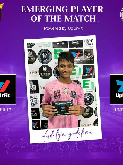 Aditya Godekar, another U-17 talent awarded Emerging Player of the Match.
