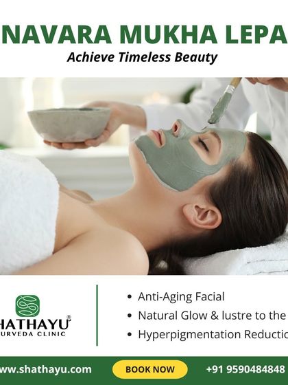 Achieve timeless beauty with our Navara Mukha Lepa. This special anti-aging facial uses medicated Navara rice to provide a natural glow, improve skin lustre, and help with the reduction of hyperpigmentation.