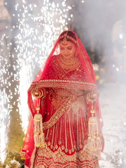 The bride's dramatic entrance. The makeup is designed to be waterproof and long-lasting, holding up perfectly through all the emotions and celebrations of the day.