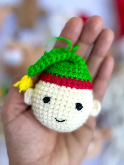 These mini Christmas ornaments are perfect for decorating your tree. The set includes tiny versions of Santa, reindeer, elves, and gingerbread men, all handmade with love.